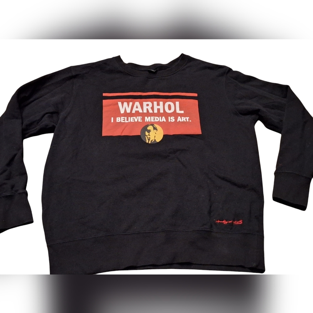 Warhol Black Sweatshirt with Red Graphic Size XL
